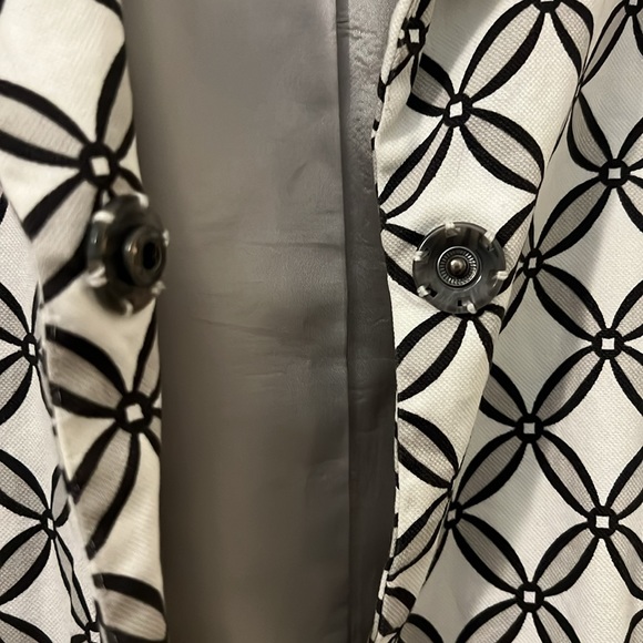 Coldwater creek geo design short sleeve blazer SZ 20-22 black & white work wear - Picture 8 of 14